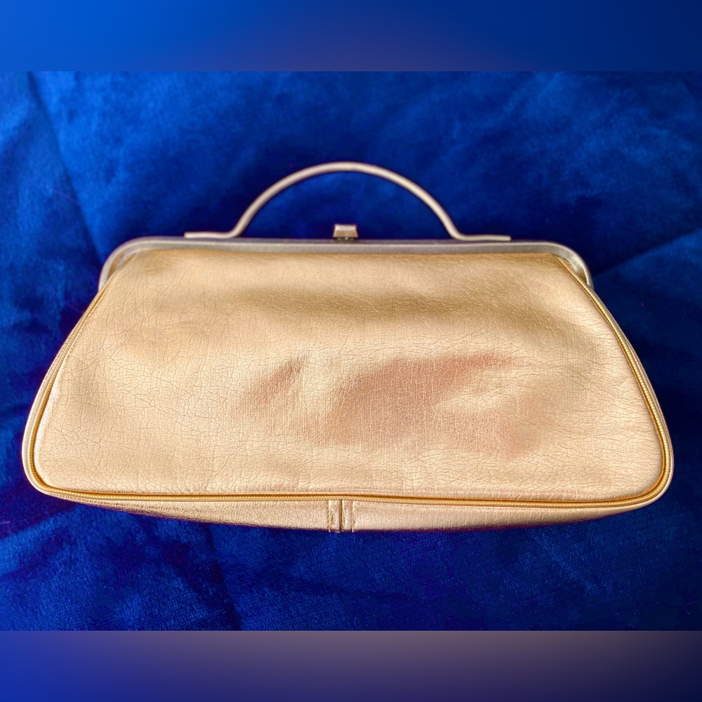 Vintage Antique JR Florida Gold Purse clamshell